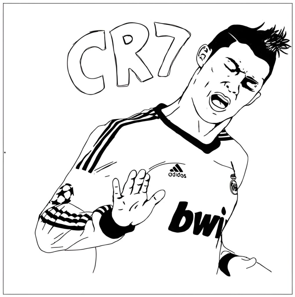 Dibujo de Cristiano Ronaldo portugal para colorear