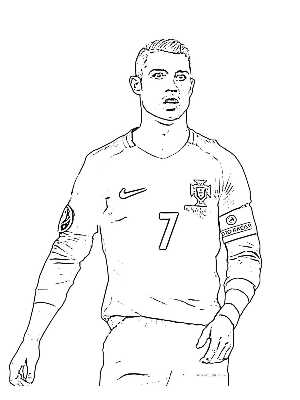 Dibujo de Cristiano Ronaldo portugal para colorear