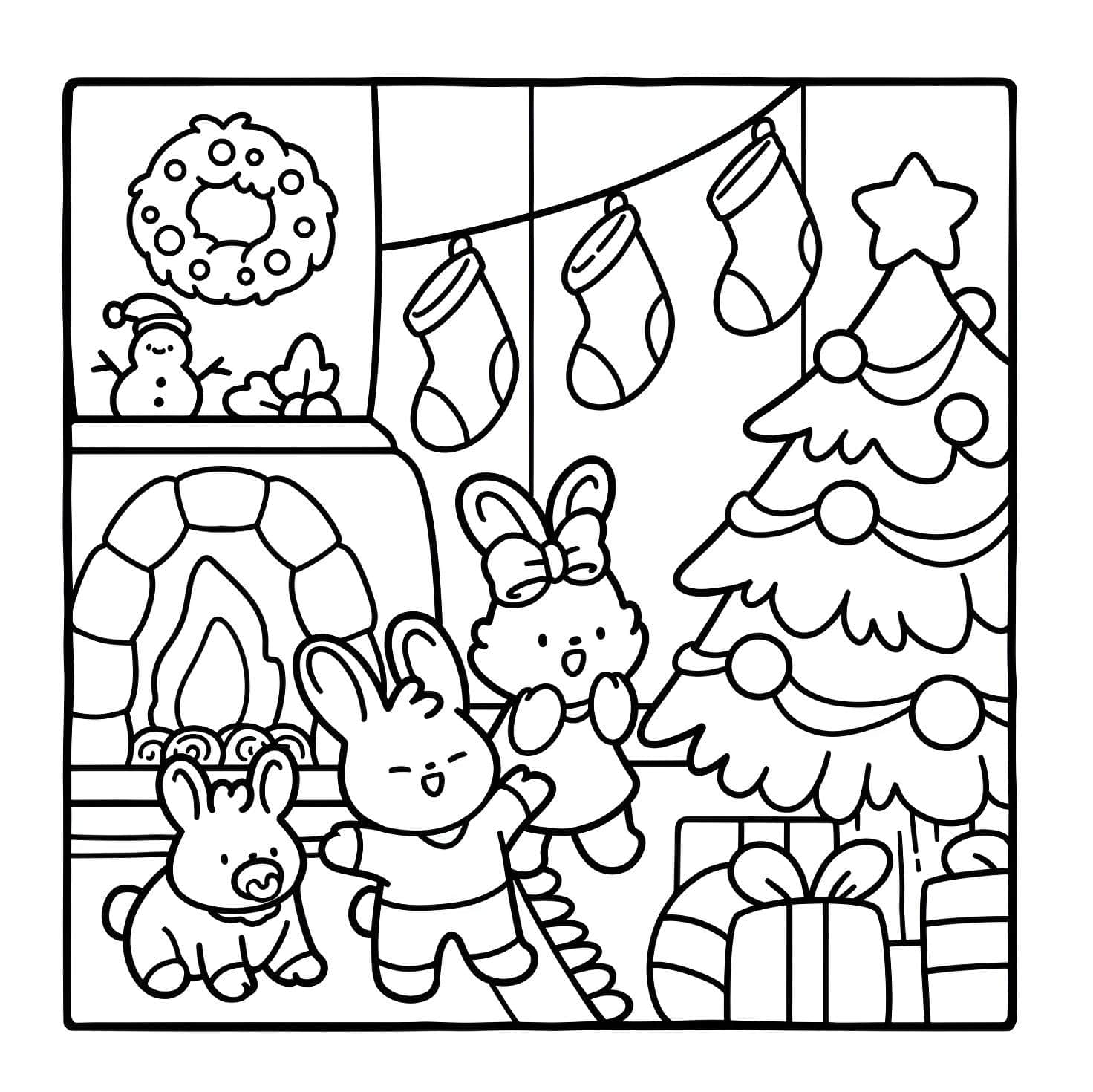Bobbie goods con conejos navideños y regalos de navidad para imprimir