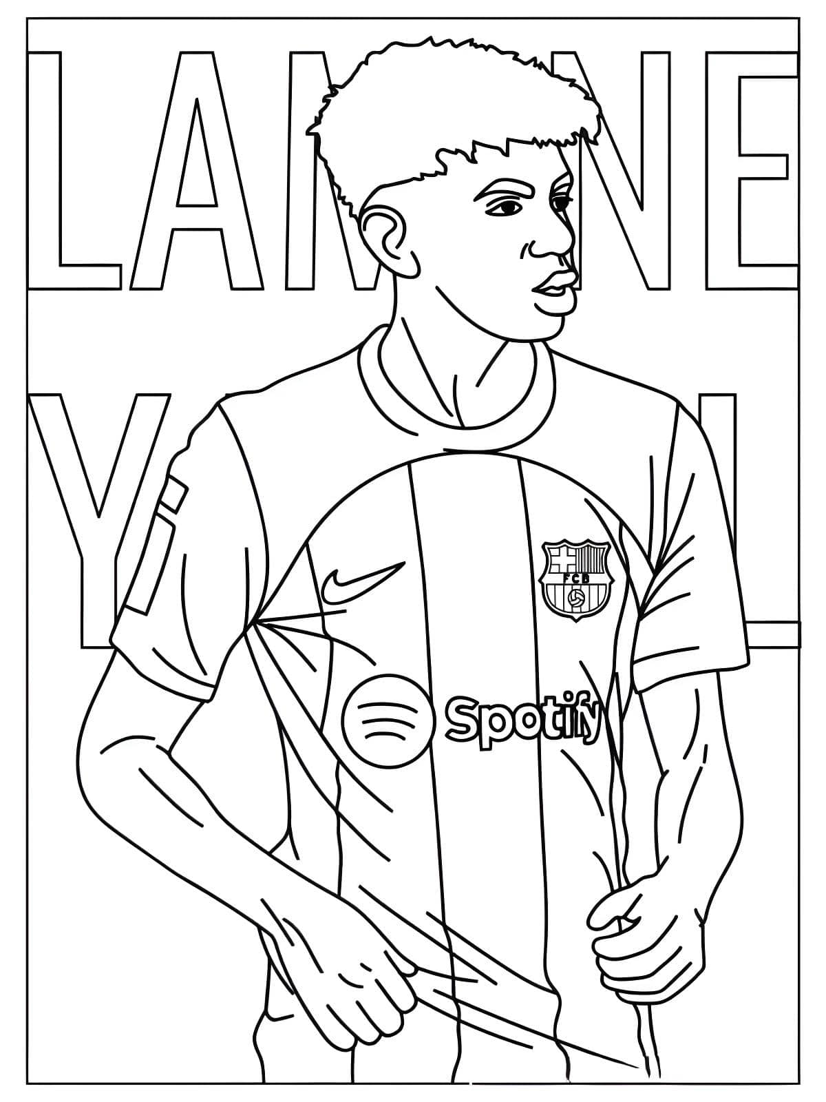 Dibujo De Lamine Yamal En El BarÇa Para Colorear