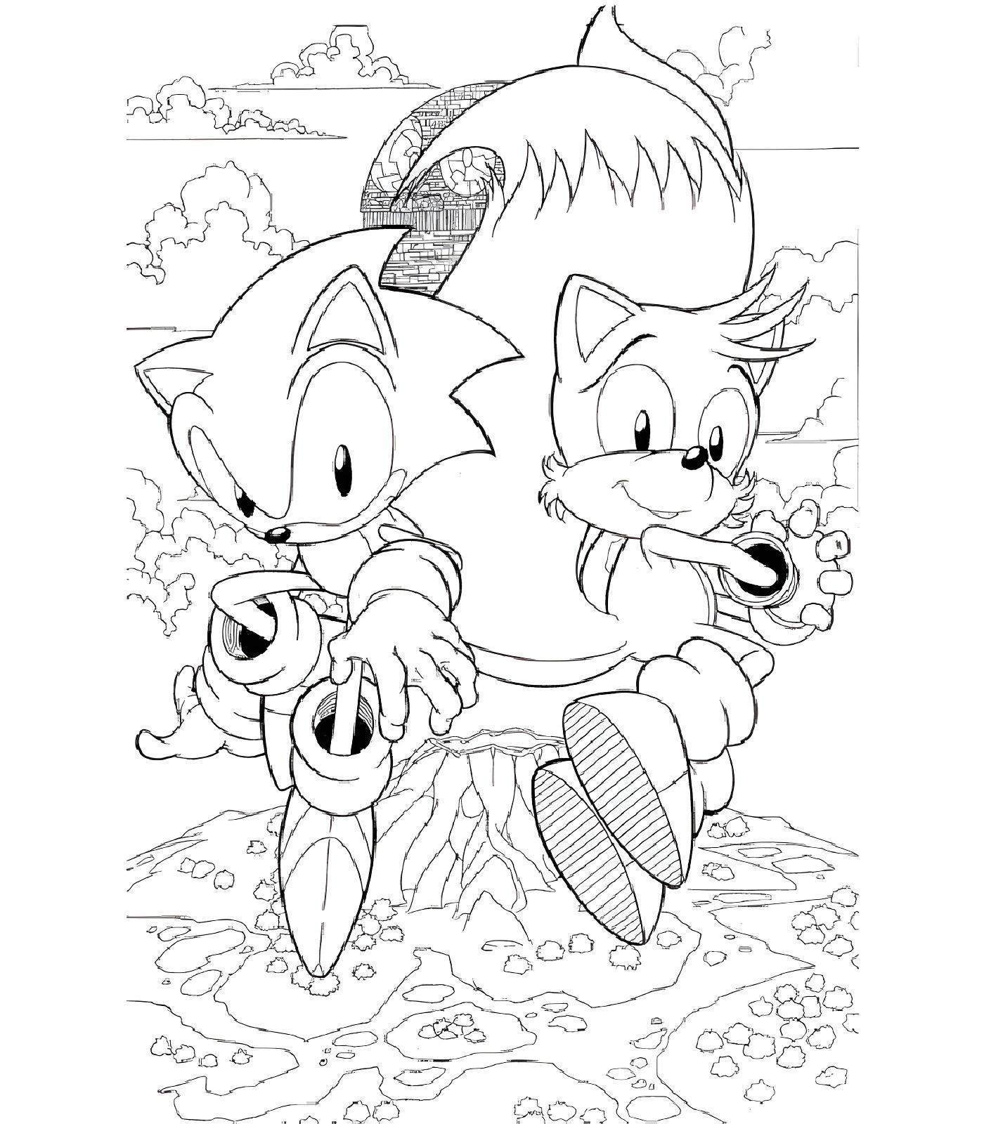 Dibujo De Tails Y Sonic Para Imprimir Y Colorear
