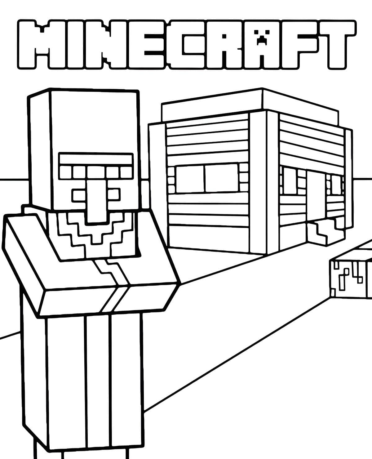 Aldeano De Miecraft Para Colorear