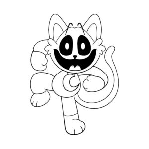 Catnap Corriendo Dibujo Para Colorear