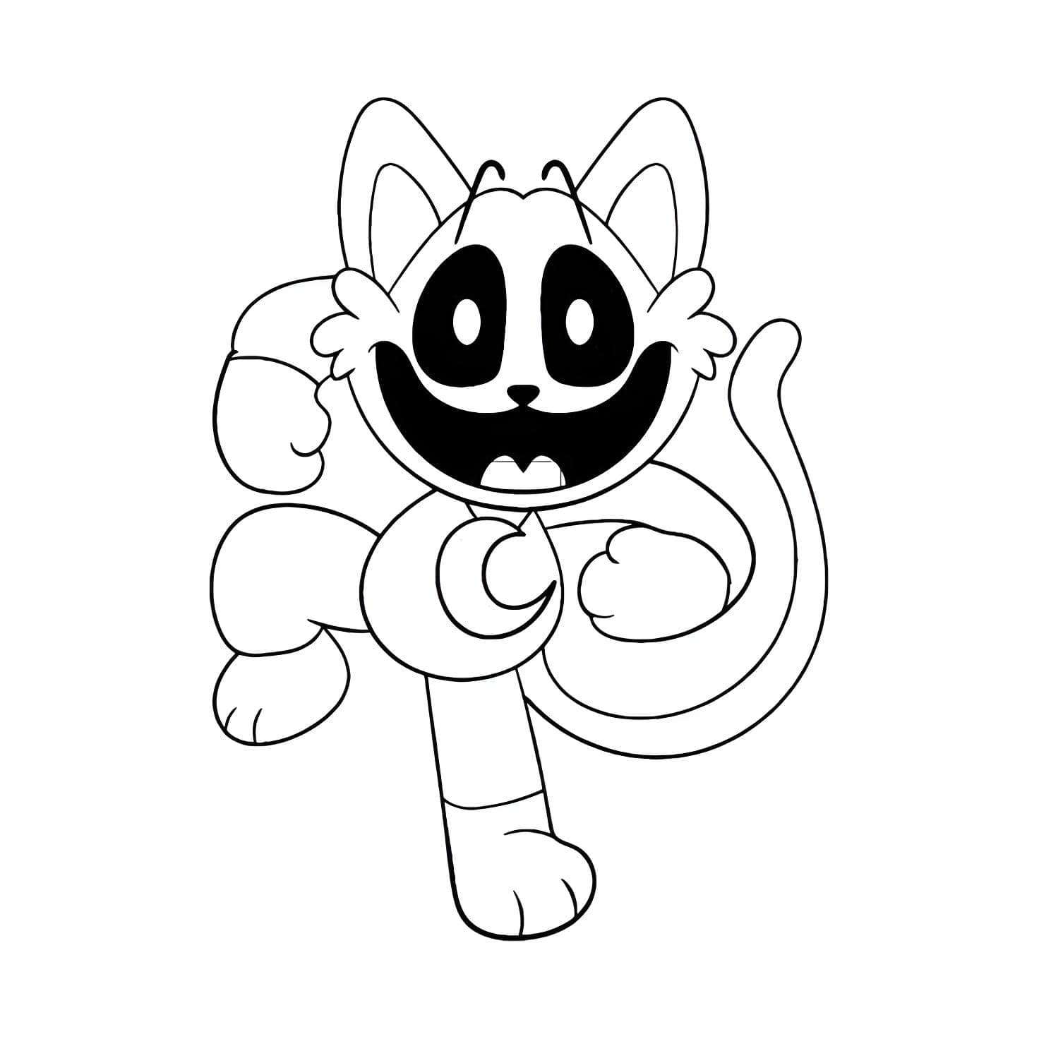 Catnap Corriendo Dibujo Para Colorear