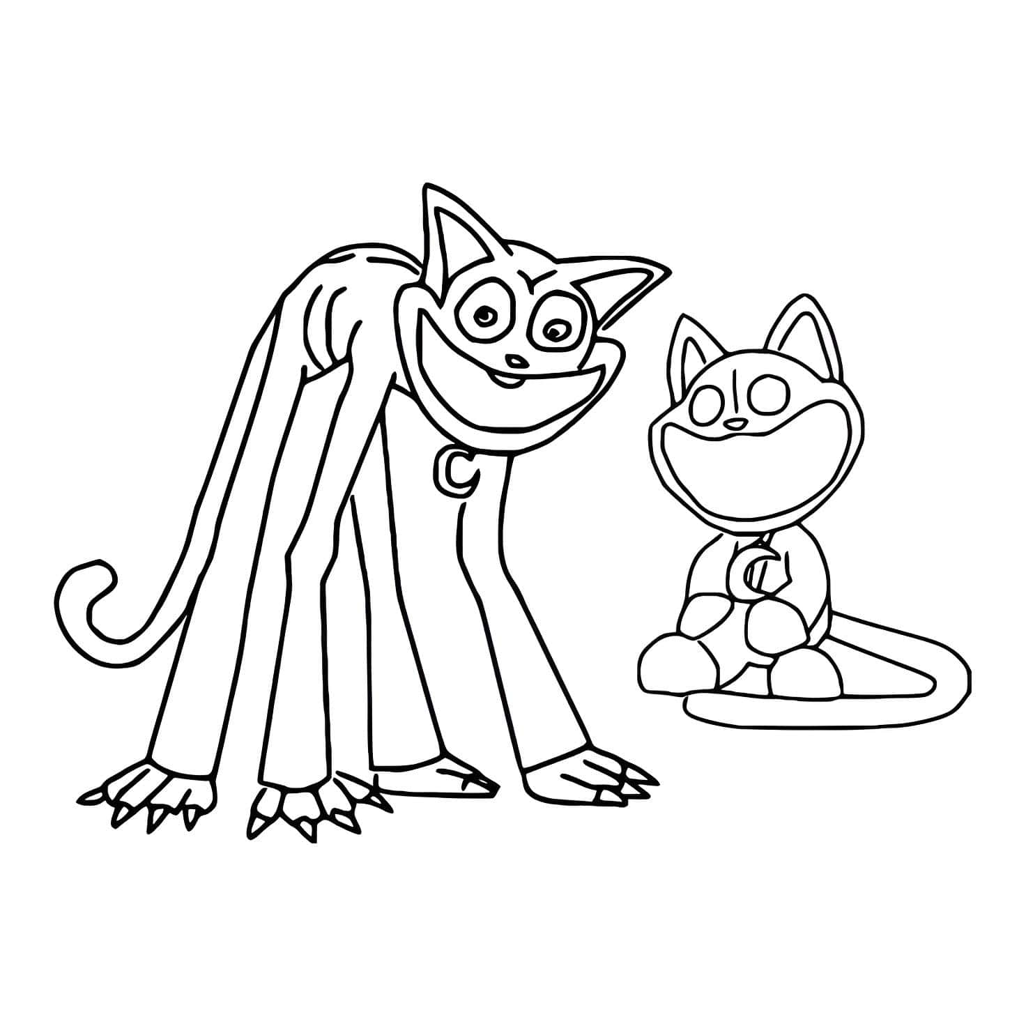 Catnap Grande Y Mini Dibujo Para Colorear