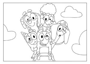 Dibujo De Bluey Con Sus Amigos Para Colorear E Imprimir