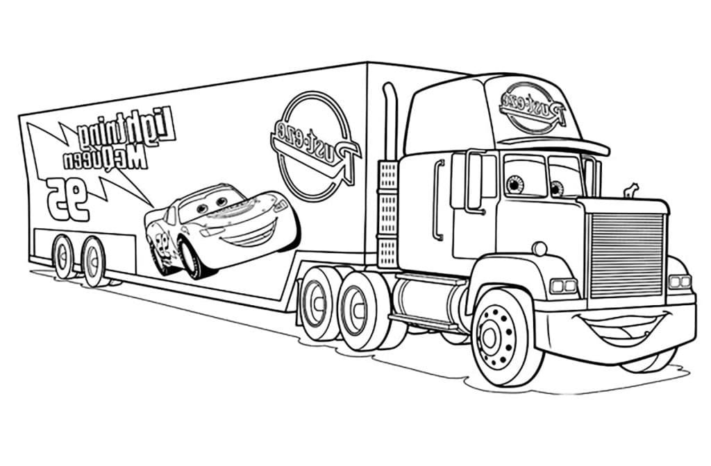 Dibujo De Mack De Cars Para Imprimir Y Colorear