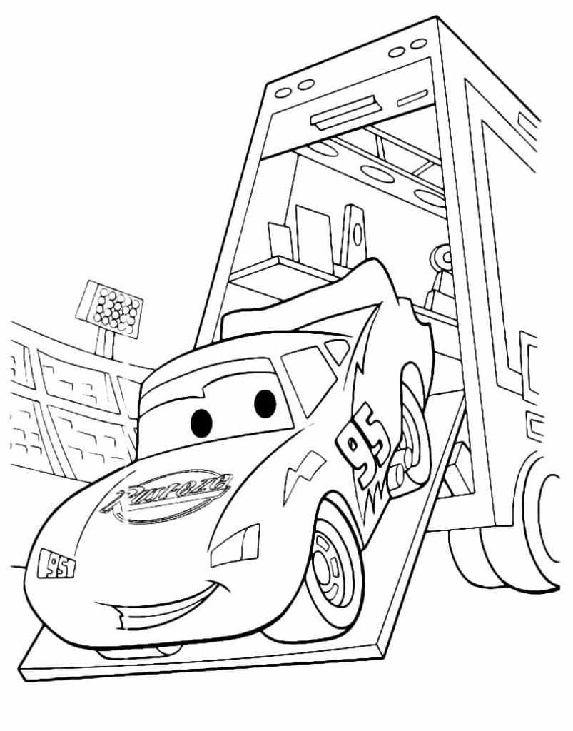 Dibujo De Rayo McQueen De Cars Para Colorear En El Taller