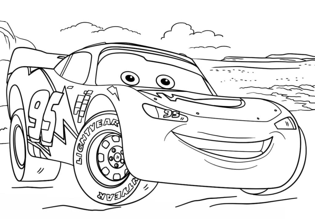 Dibujo De Rayo McQueen De Cars Para Imprimir Y Colorear