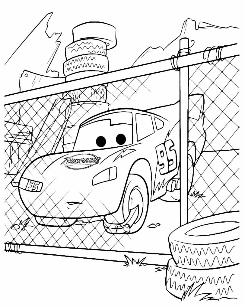 Dibujo De Rayo McQueen De La Película Cars Para Colorear