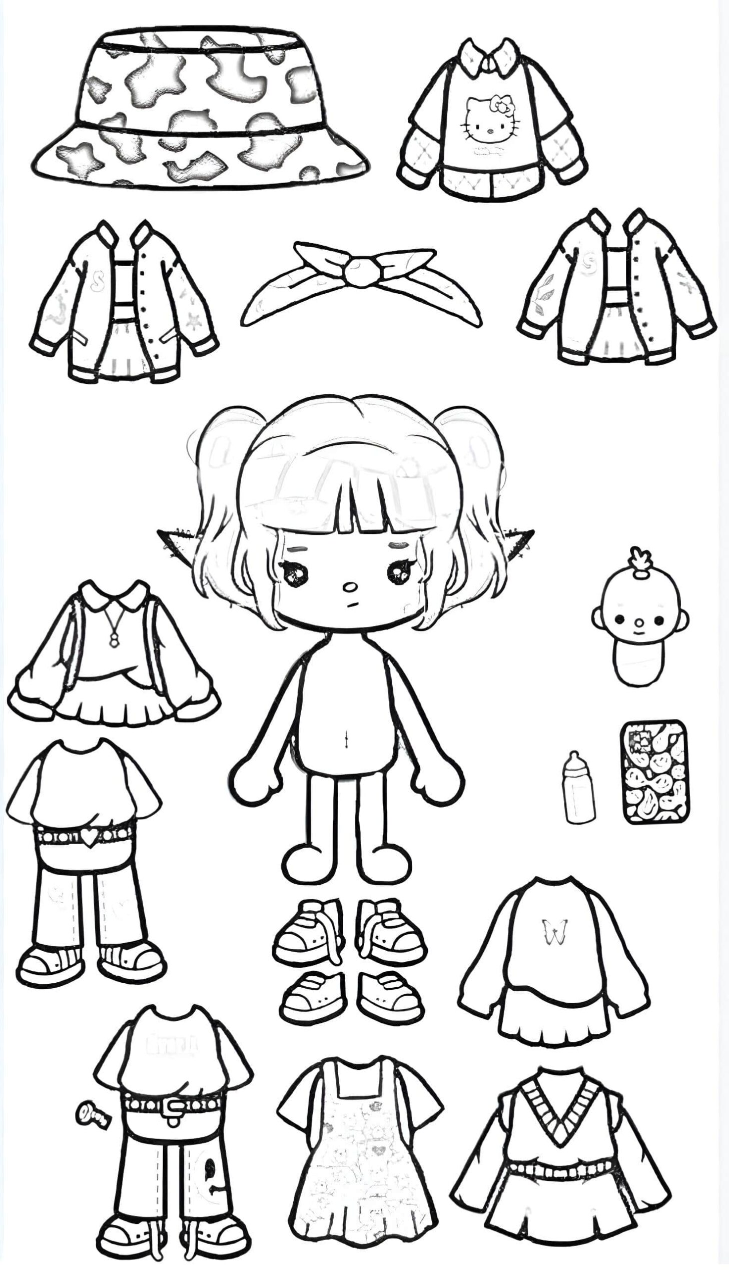 Dibujo De Chica Con Prendas De Toca Boca Para Colorear