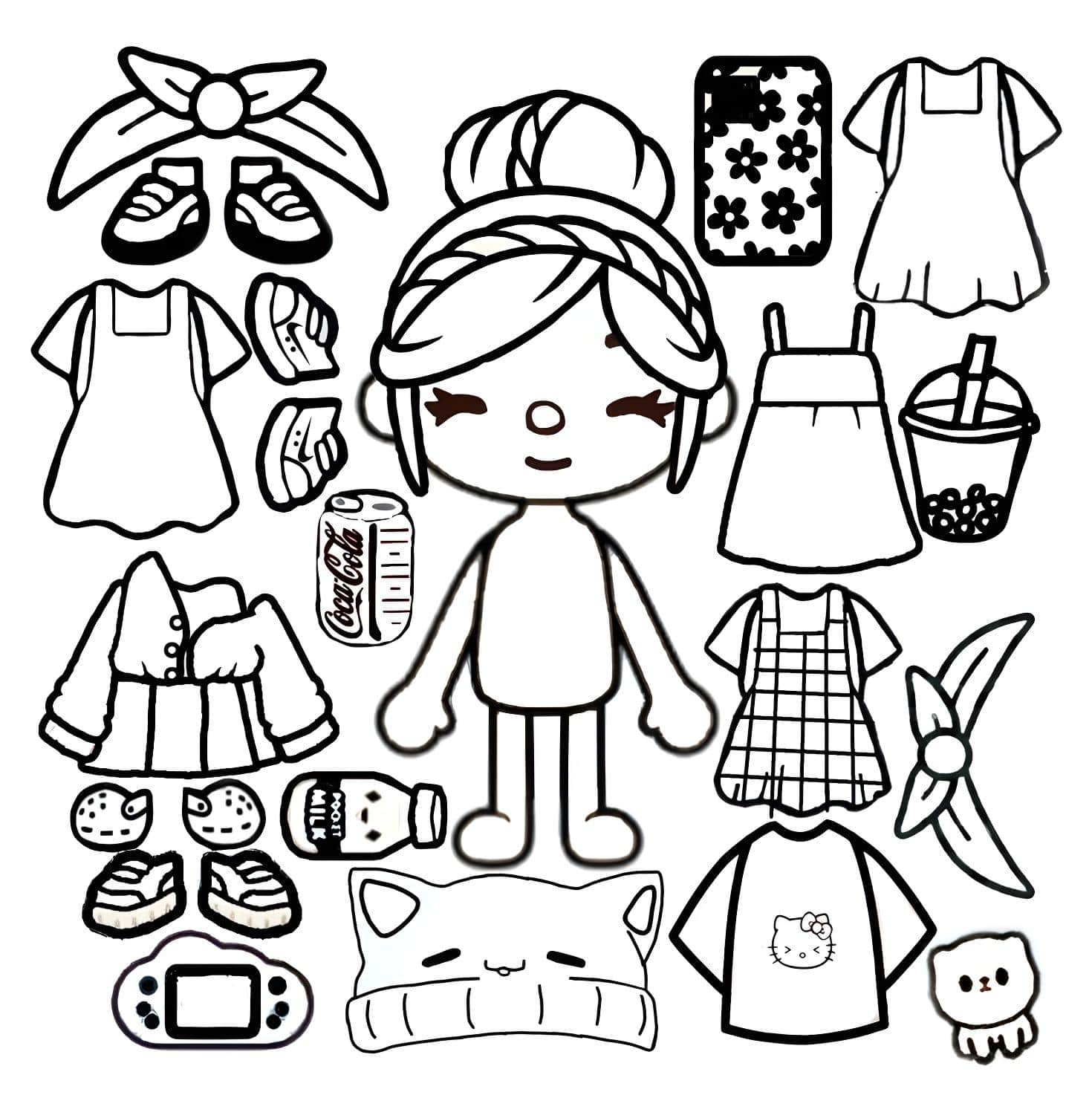 Dibujo De Chica Con Prendas De Toca Boca Para Imprimir