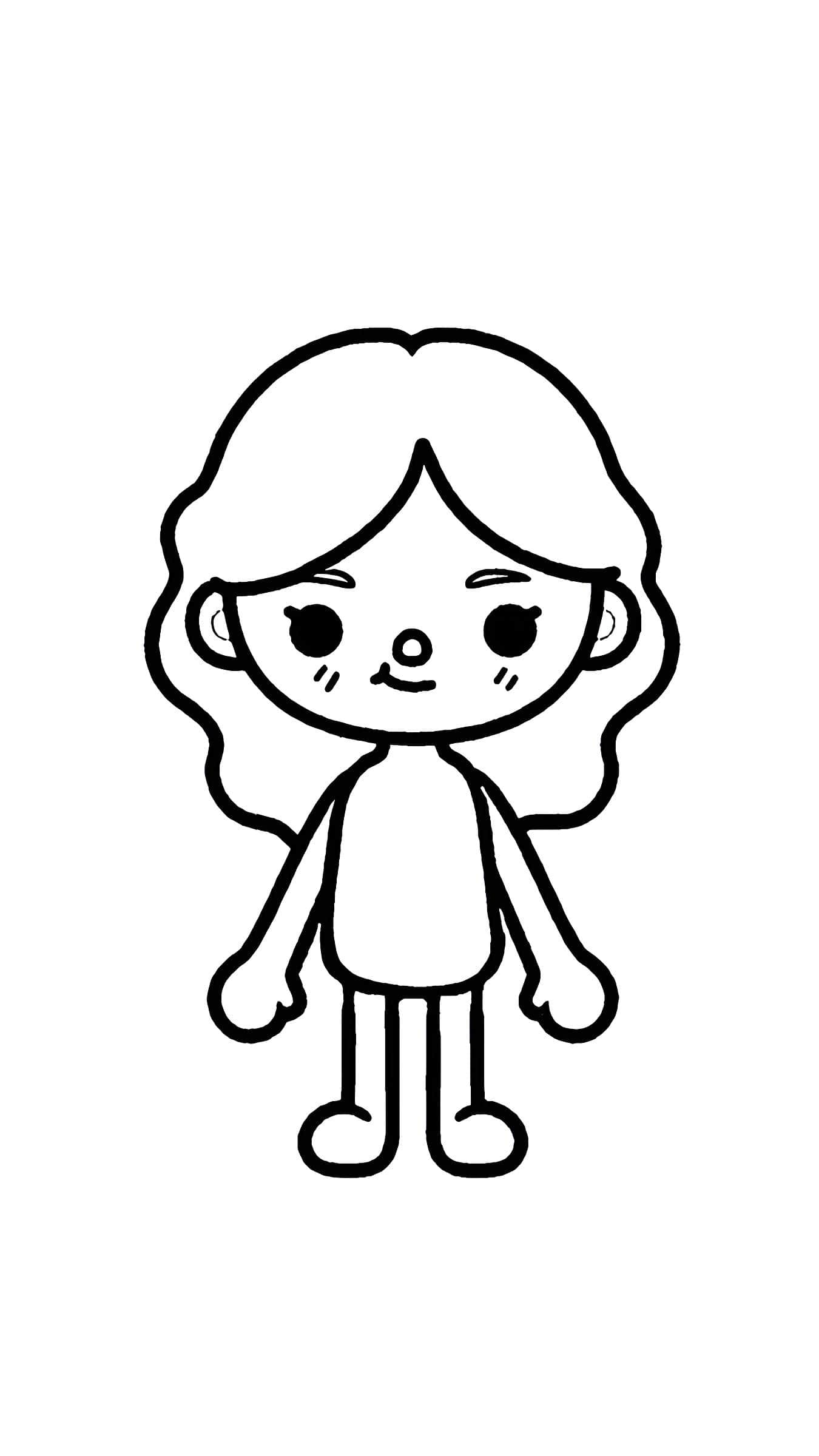 Dibujo De Chica Personalizable De Toca Boca Para Colorear