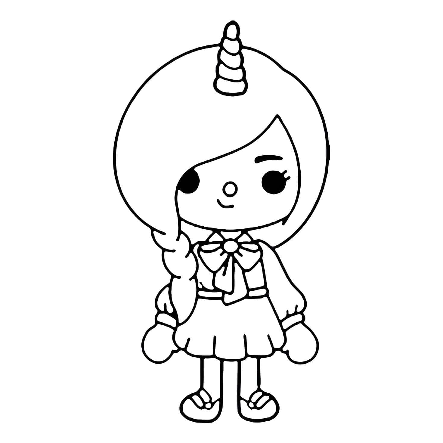 Dibujo De Chica Unicornio De Toca Boca Para Colorear