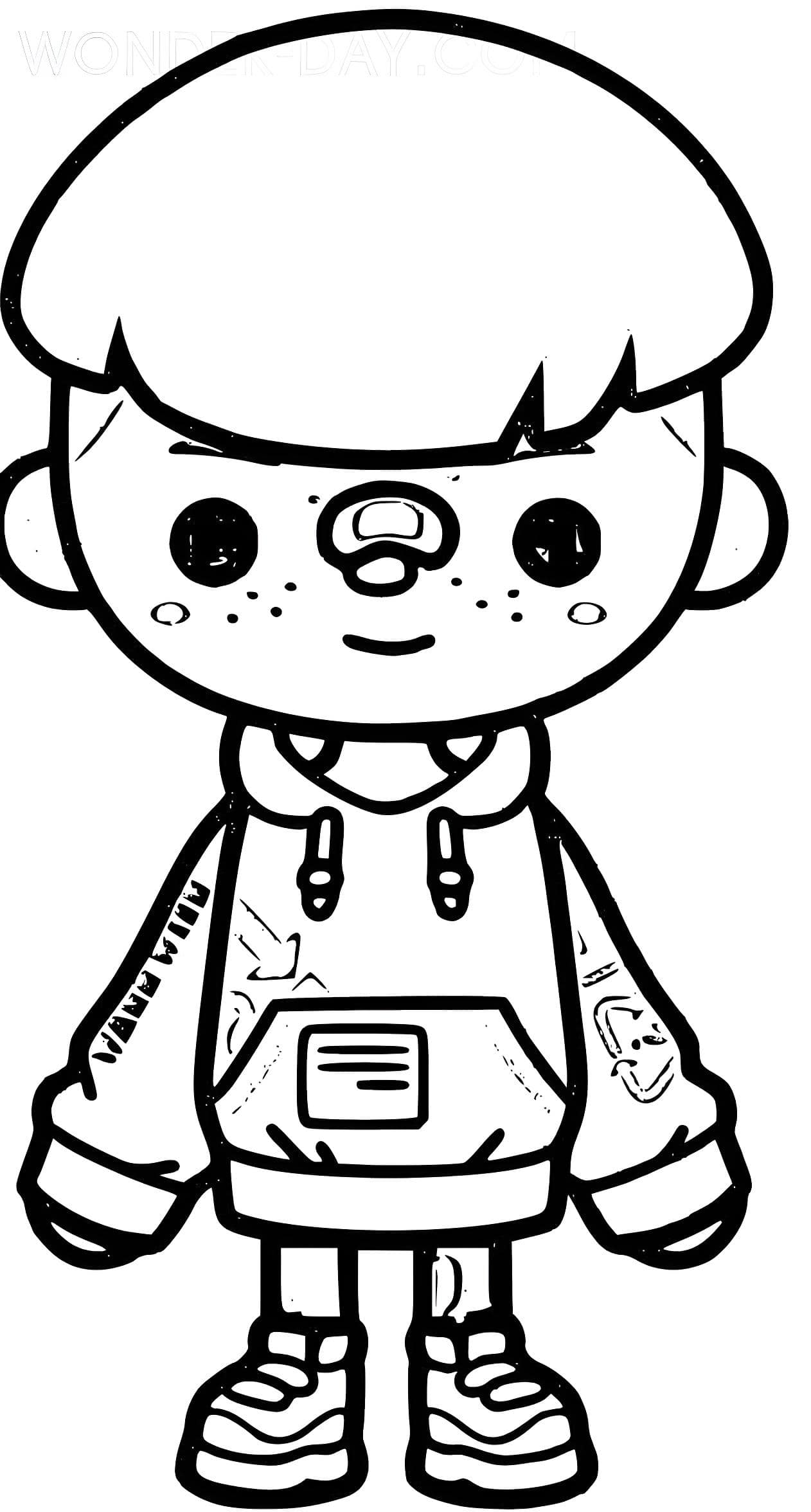 Dibujo De Chico De Toca Boca Para Colorear
