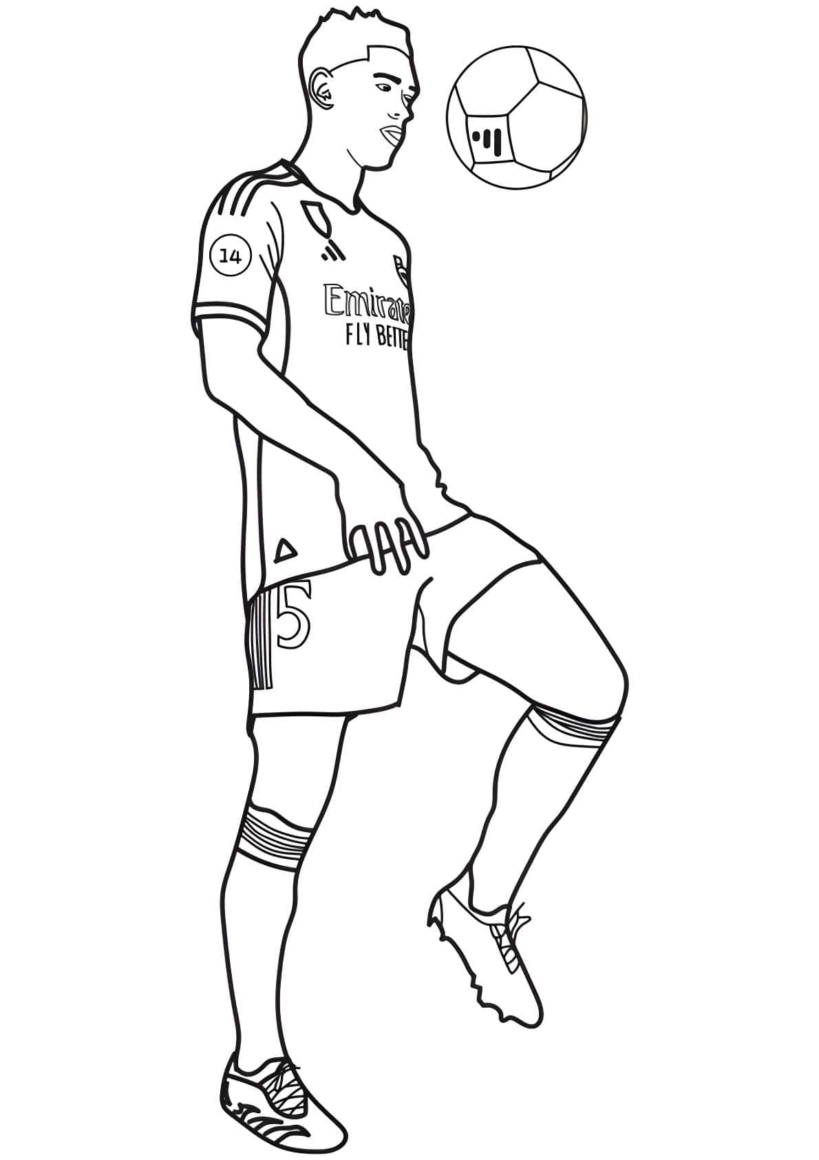 Dibujo De Jude Bellingham Haciendo Toques En El Real Madrid Para Colorear