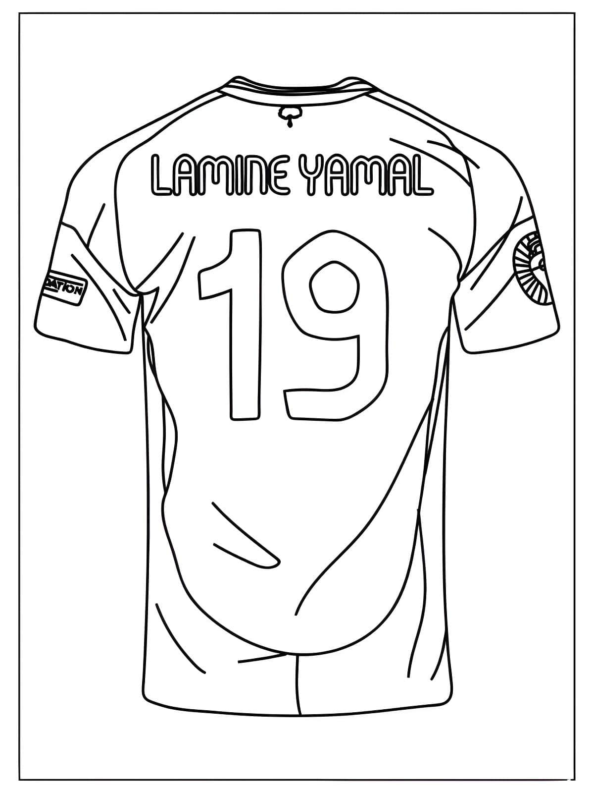 Dibujo De La Camiseta De España De Lamine Yamal