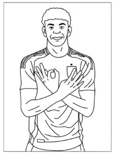 Dibujo De La Celebración De Lamine Yamal Para Colorear