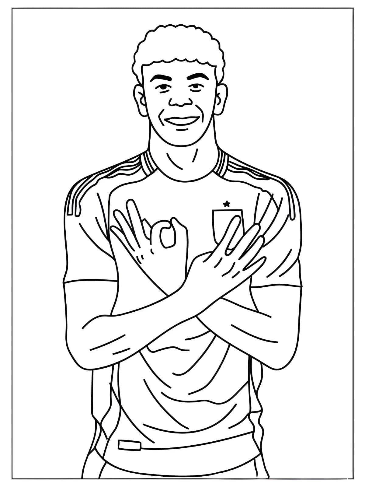 Dibujo De La Celebración De Lamine Yamal Para Colorear