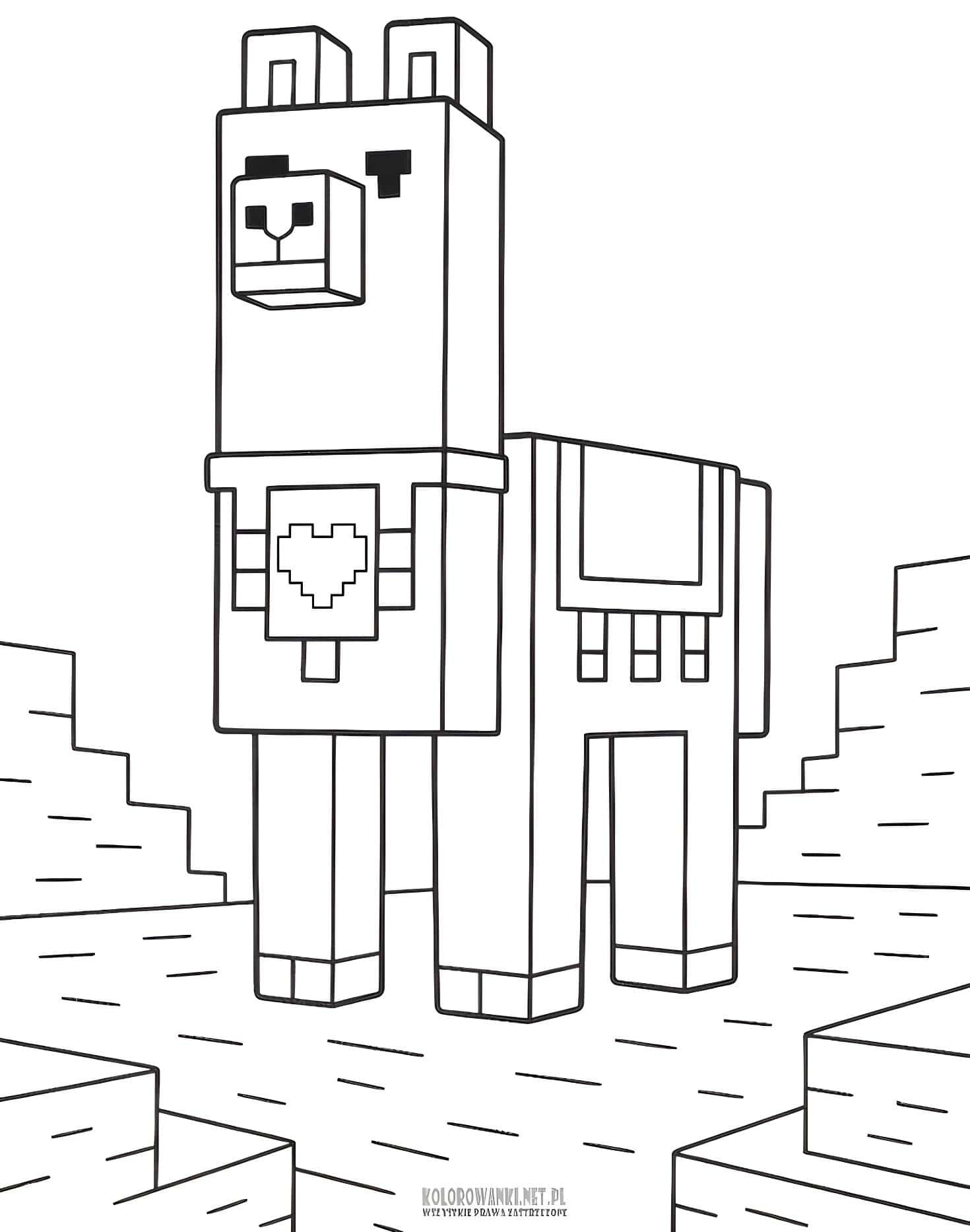 Dibujo De Llama De Minecraft Para Imprimir