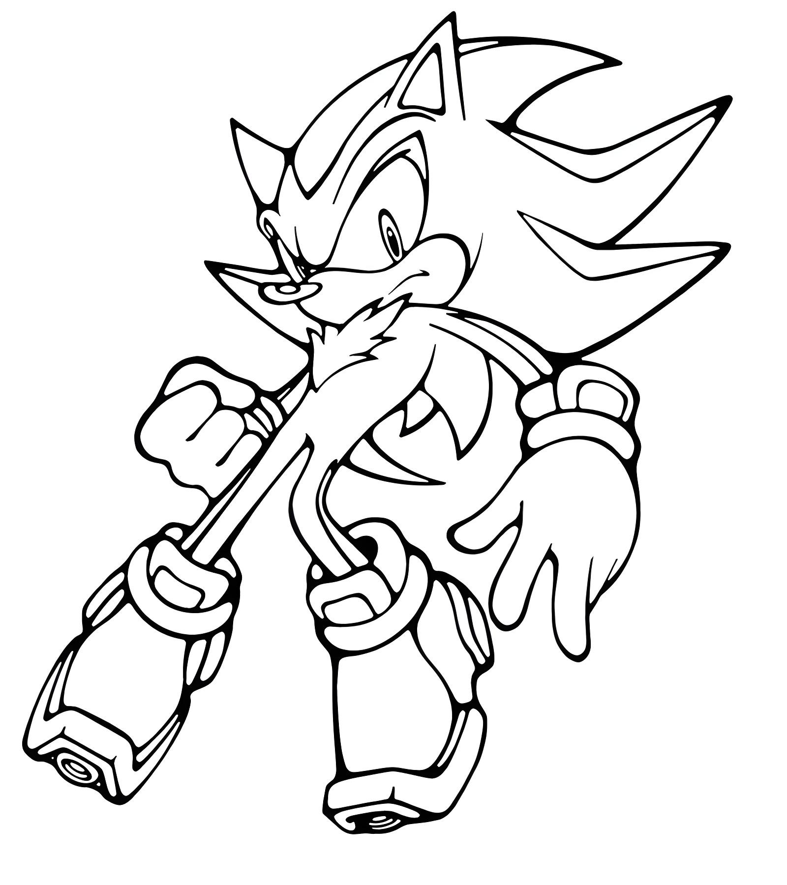 Dibujo De Shadow De Sonic Para Imprimir Y Colorear
