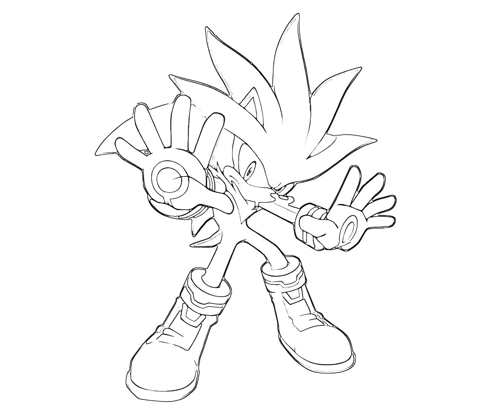 Dibujo De Silver De Sonic Para Imprimir Y Colorear