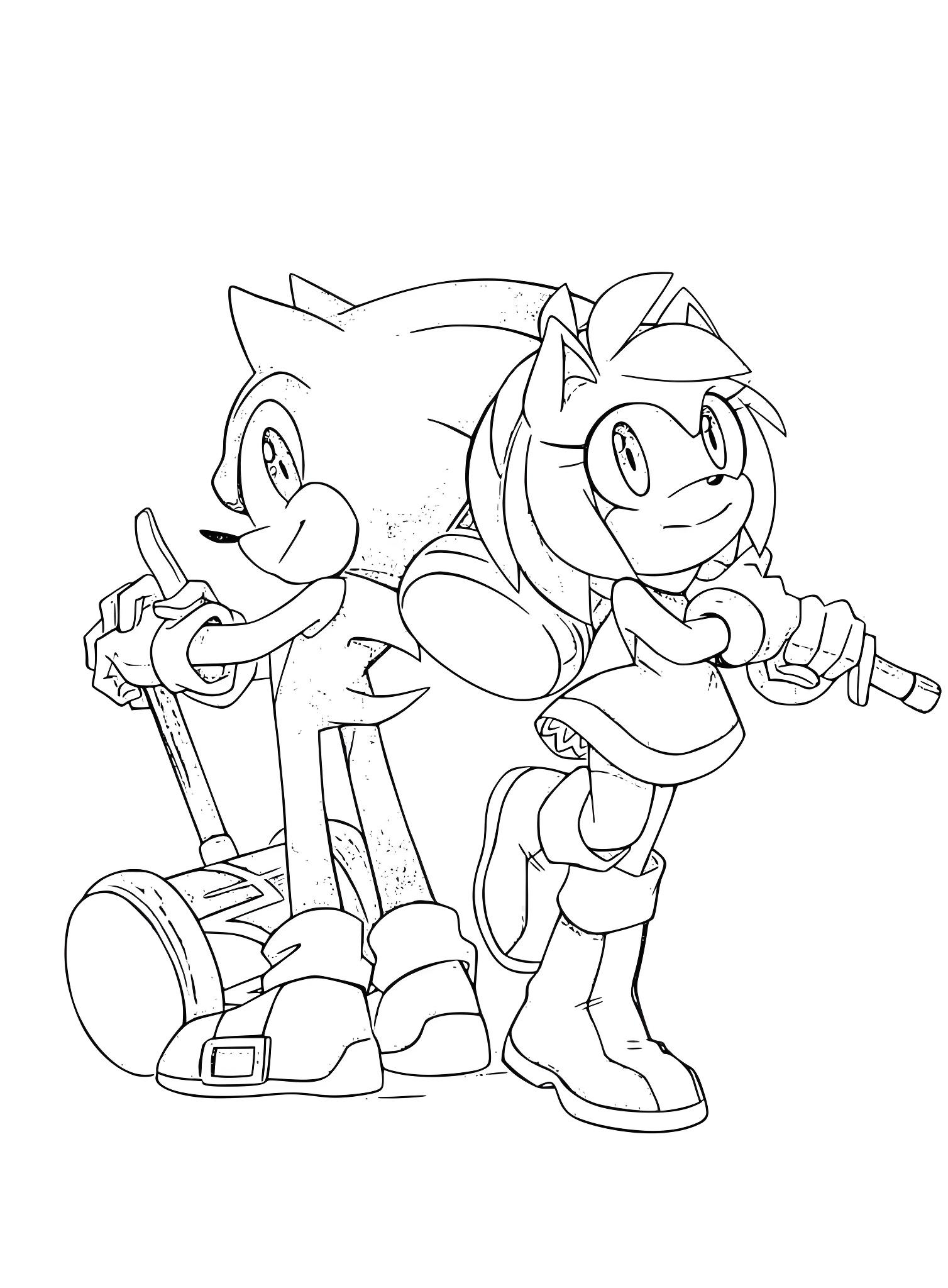 Dibujo De Sonic Y Amy Rose Para Imprimir Y Colorear