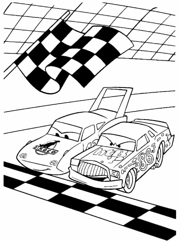 Dibujo De Strip Weathers Y Chick Hicks De Cars Para Colorear