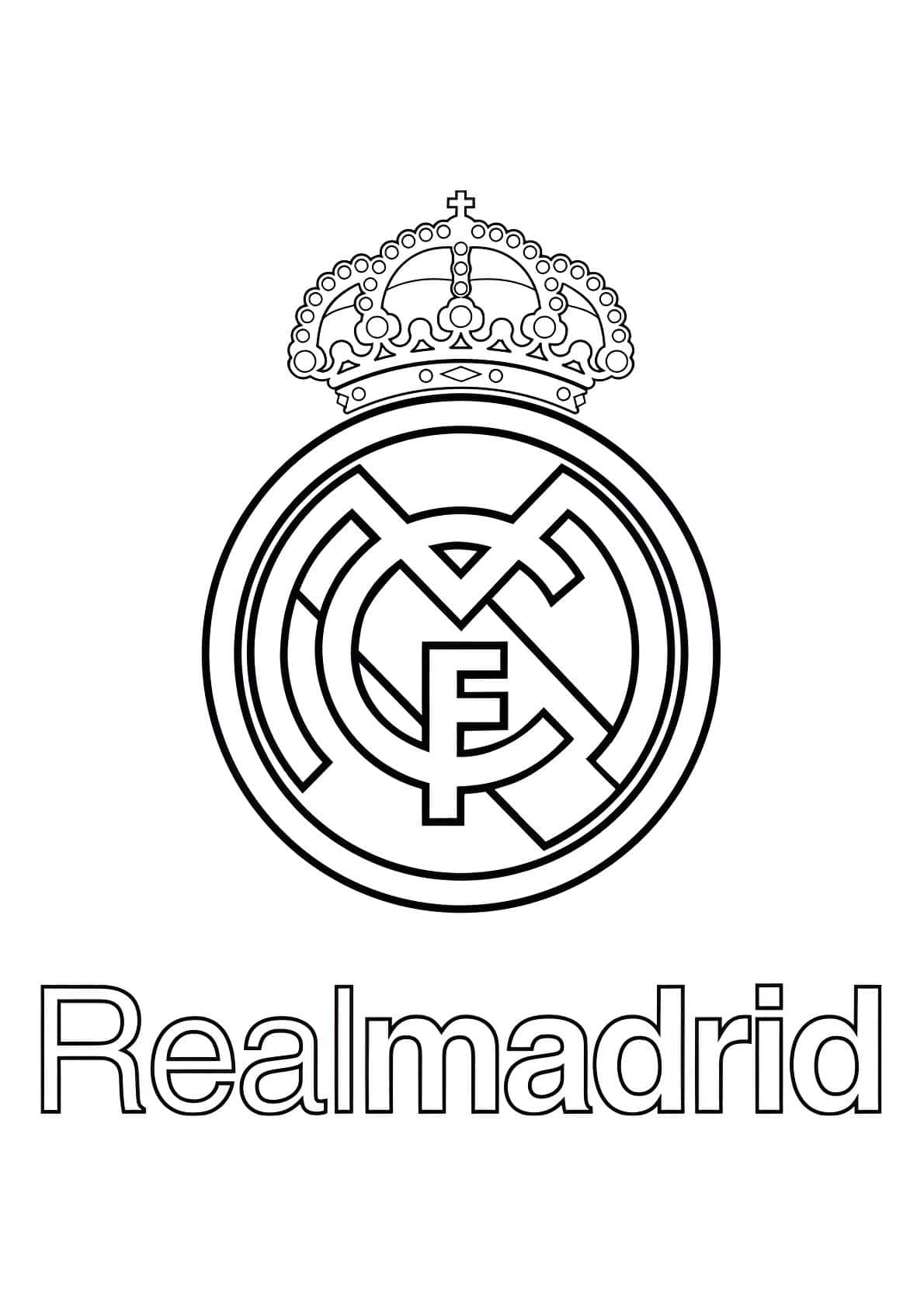 Dibujo Del Escudo Del Real Madrid Para Colorear