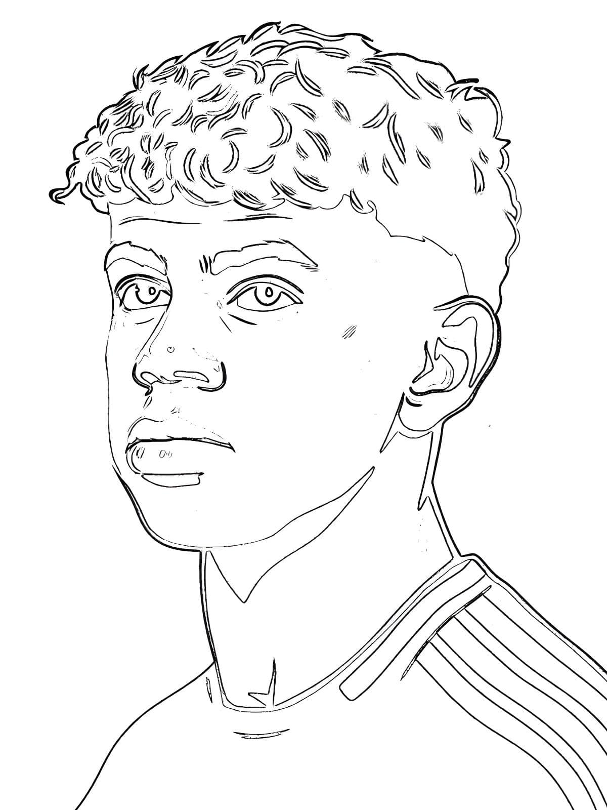 Dibujo Del Rostro De Lamine Yamal Para Colorear