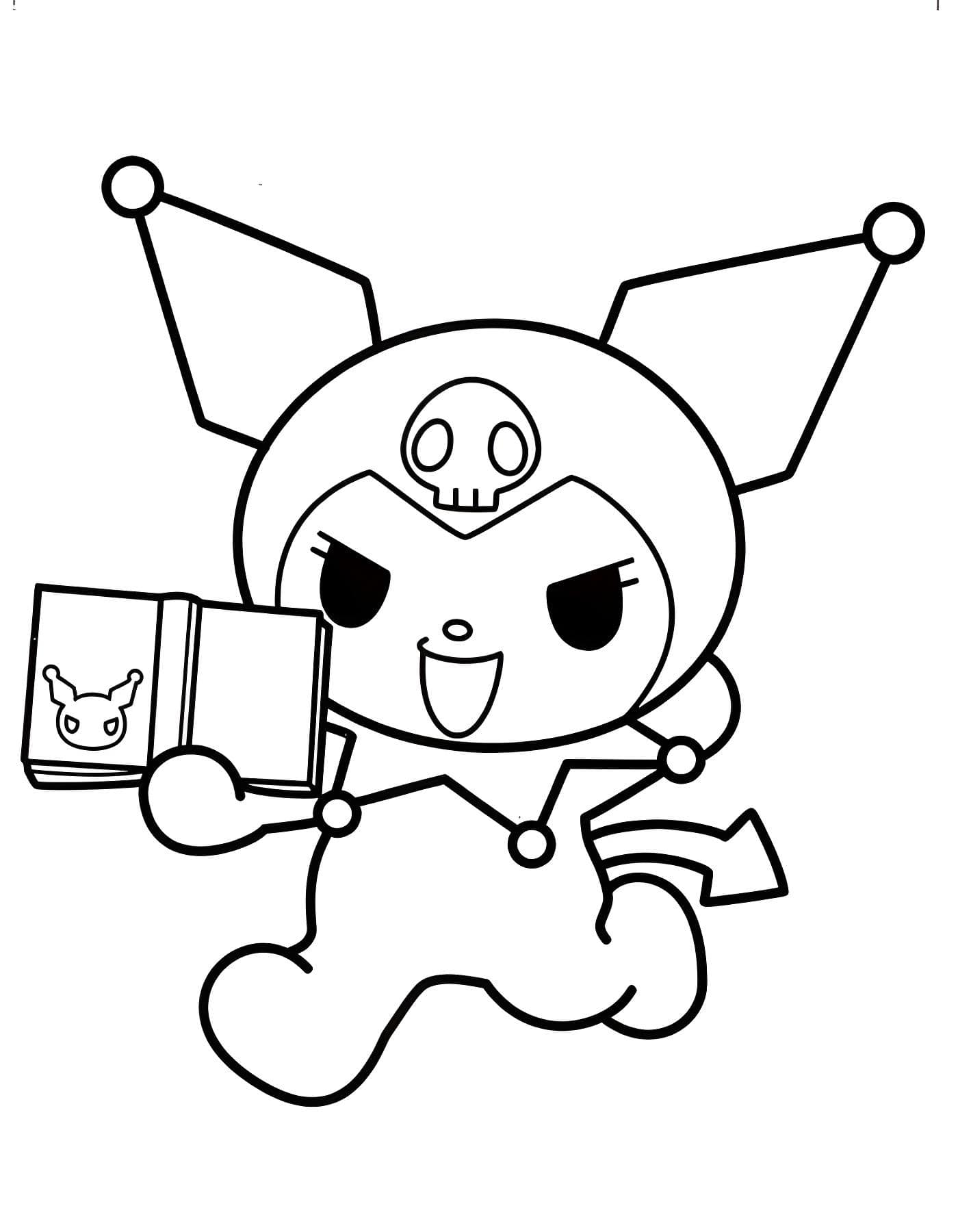 Kuromi Con Libro Para Colorear