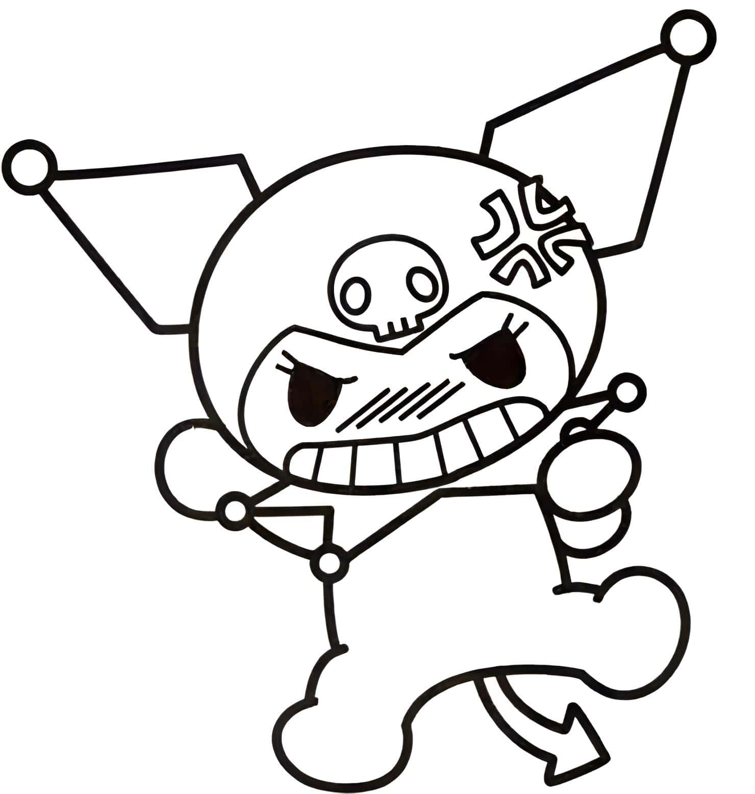 Kuromi Enojada Para Colorear
