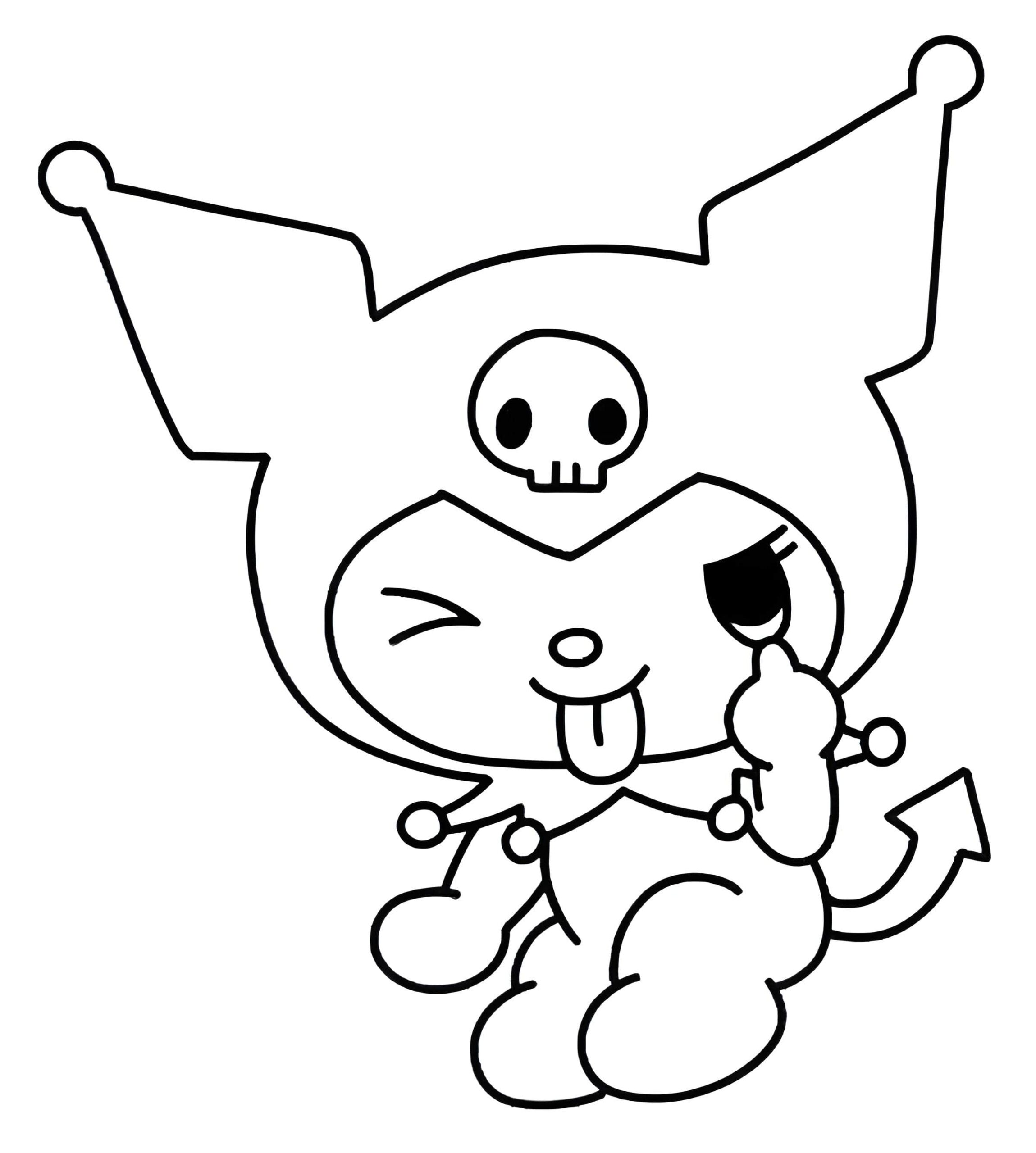 Kuromi Haciendo Burlas Para Colorear