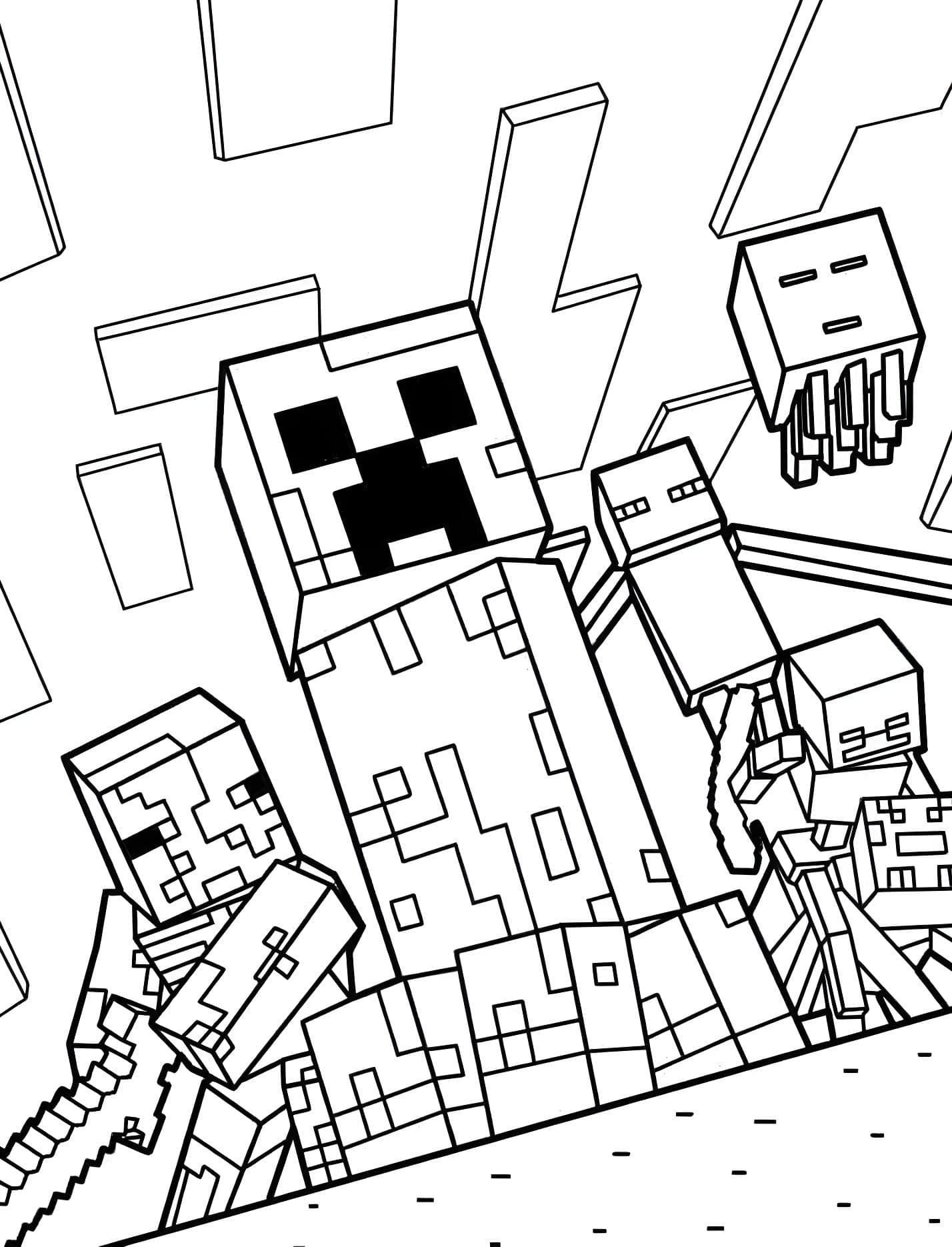 Mobs Minecraft Para Colorear