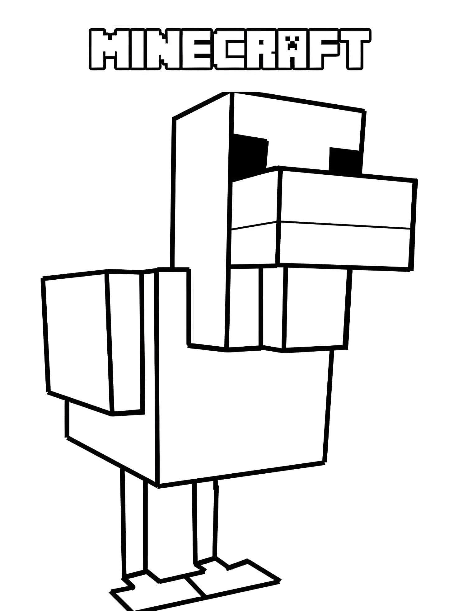 Pollo De Minecraft Para Colorear