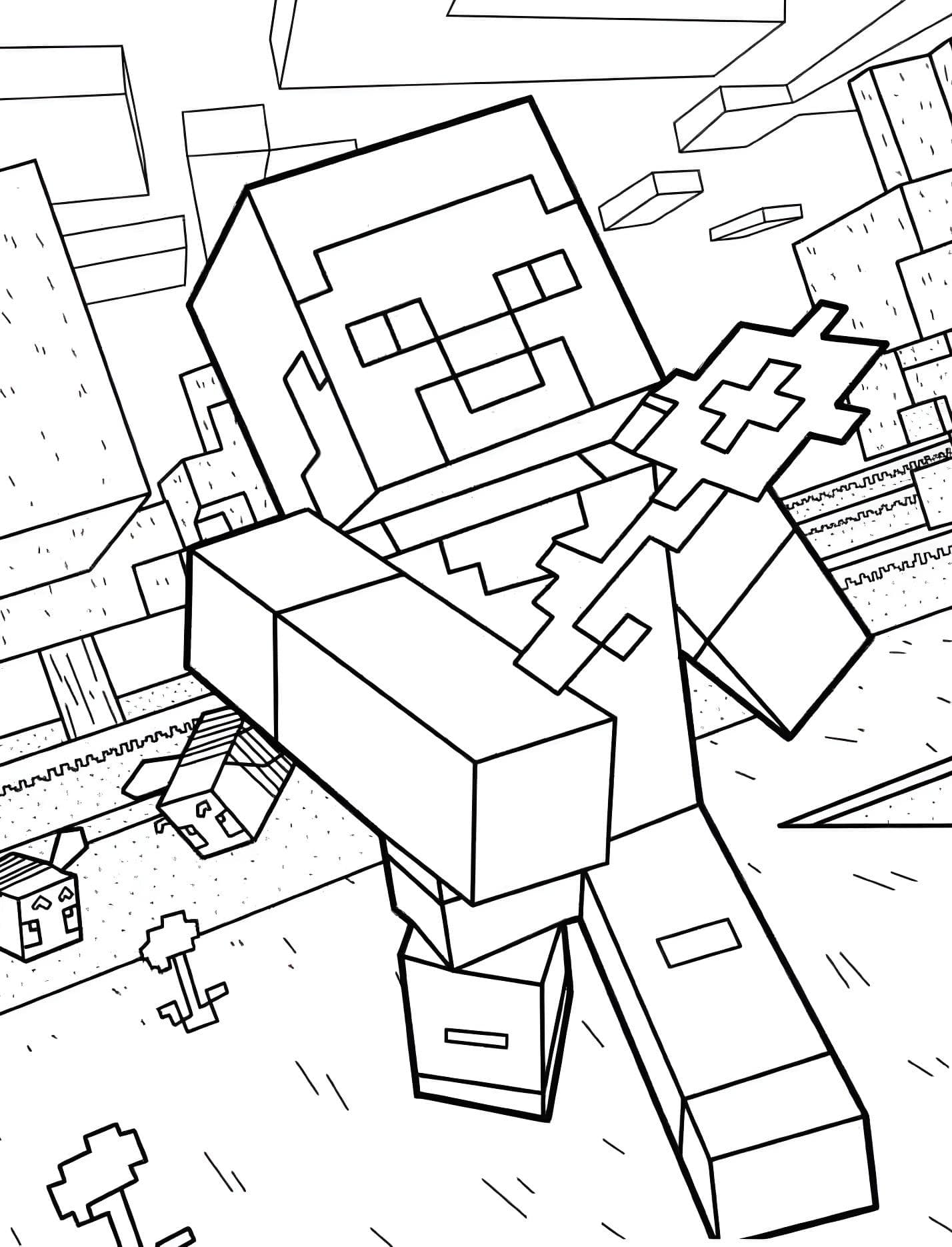 Steve Corriendo De Abejas Para Imprimir