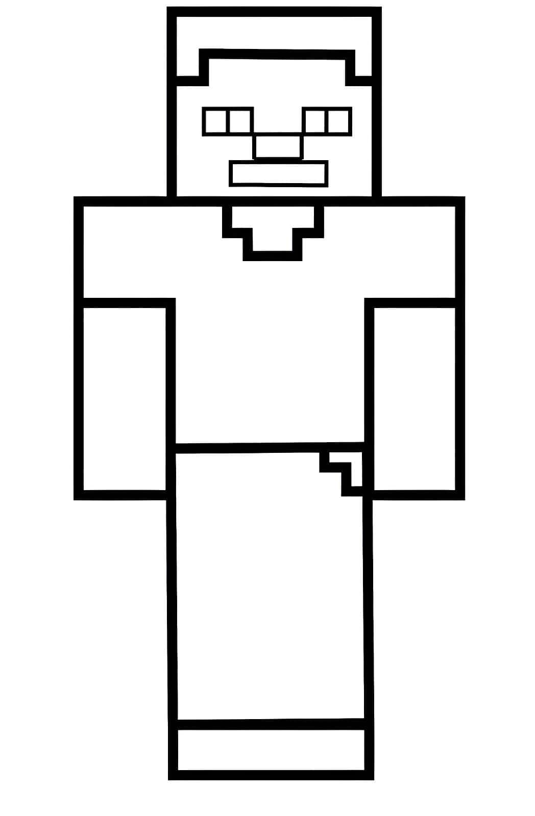 Steve De Minecraft Para Colorear
