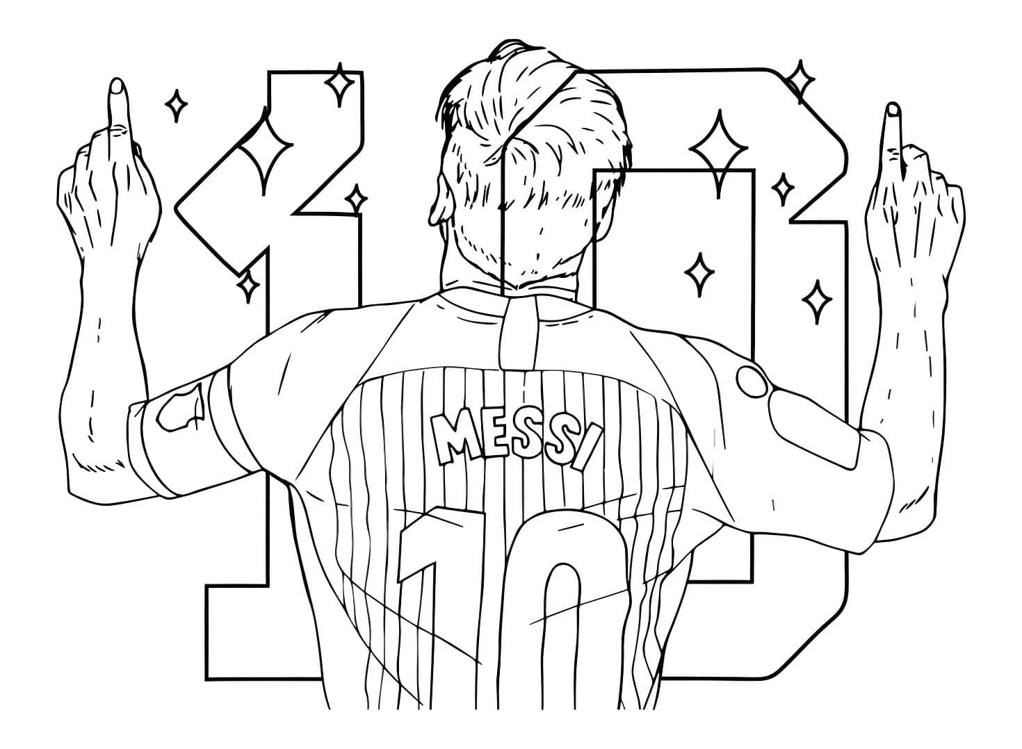 Dibujo De Lionel Messi 10 Para Colorear