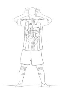 Dibujo De Lionel Messi Celebrando Para Colorear