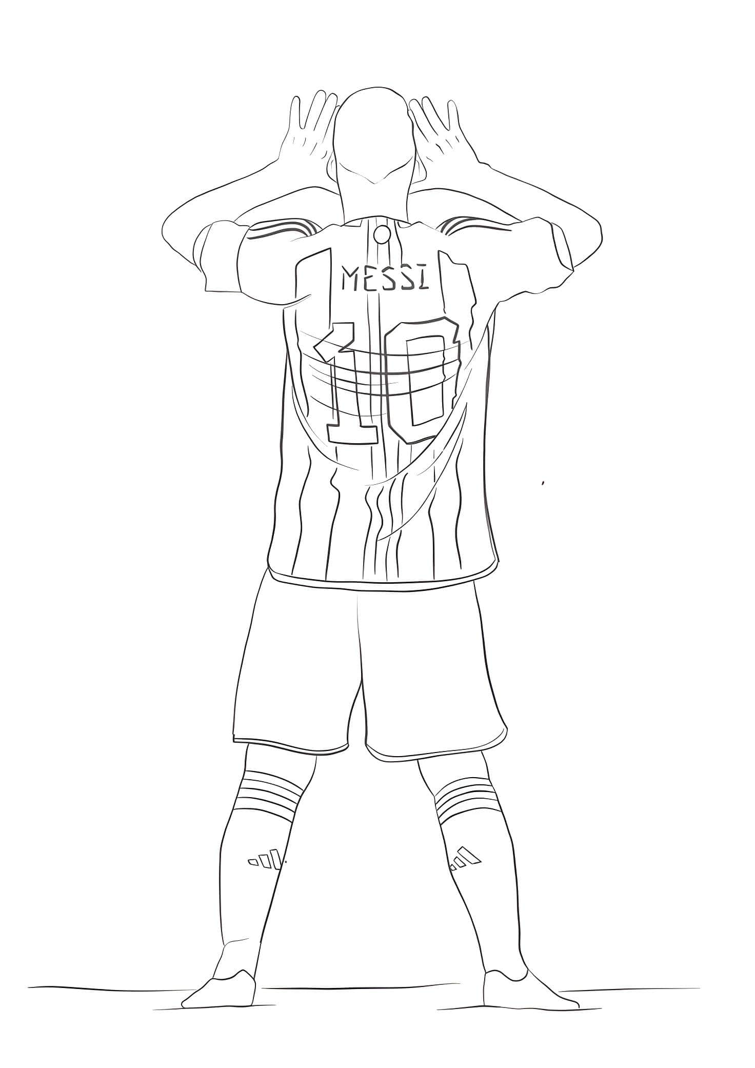 Dibujo De Lionel Messi Celebrando Para Colorear