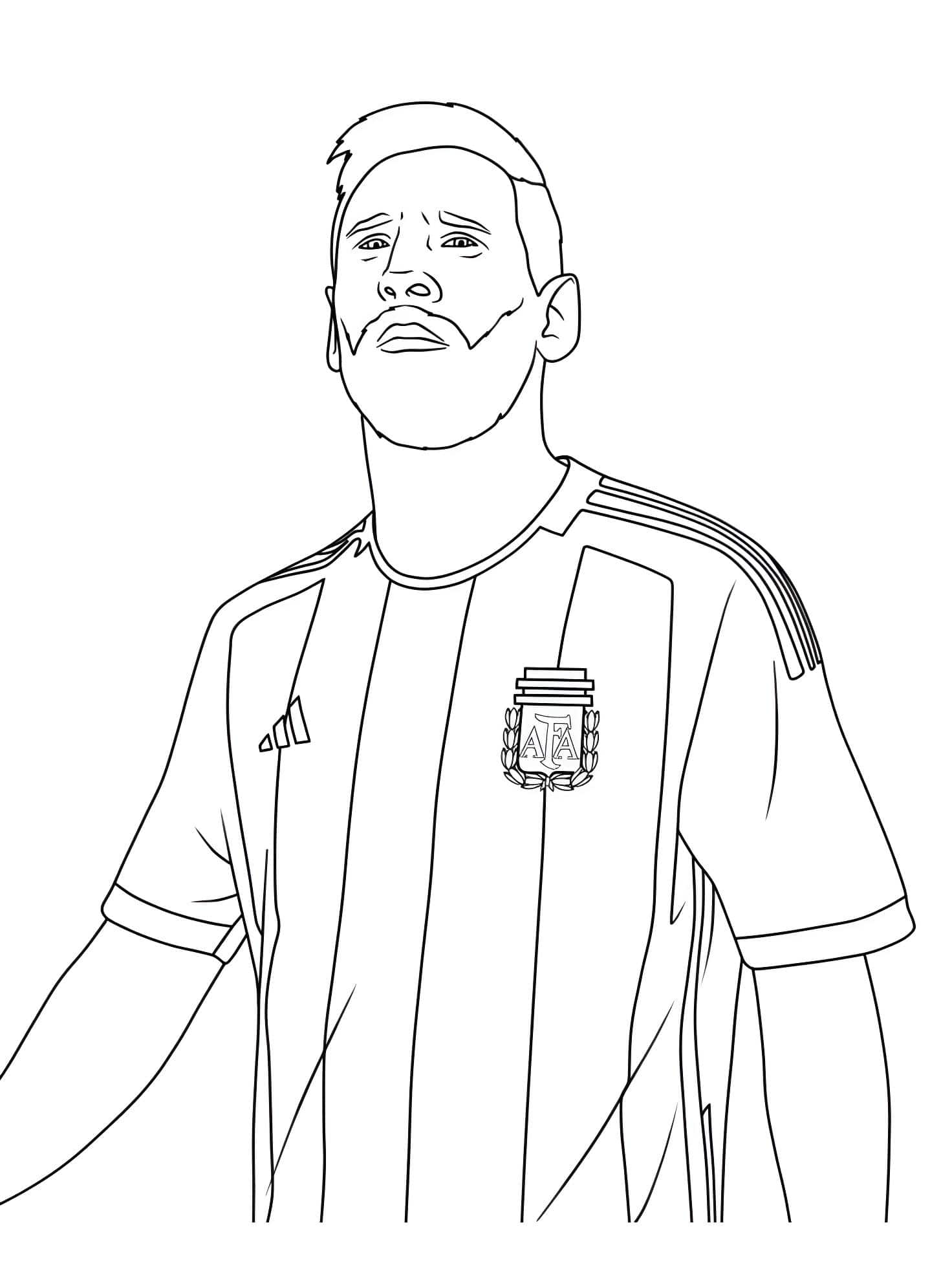 Dibujo De Lionel Messi Con La Selección Para Colorear