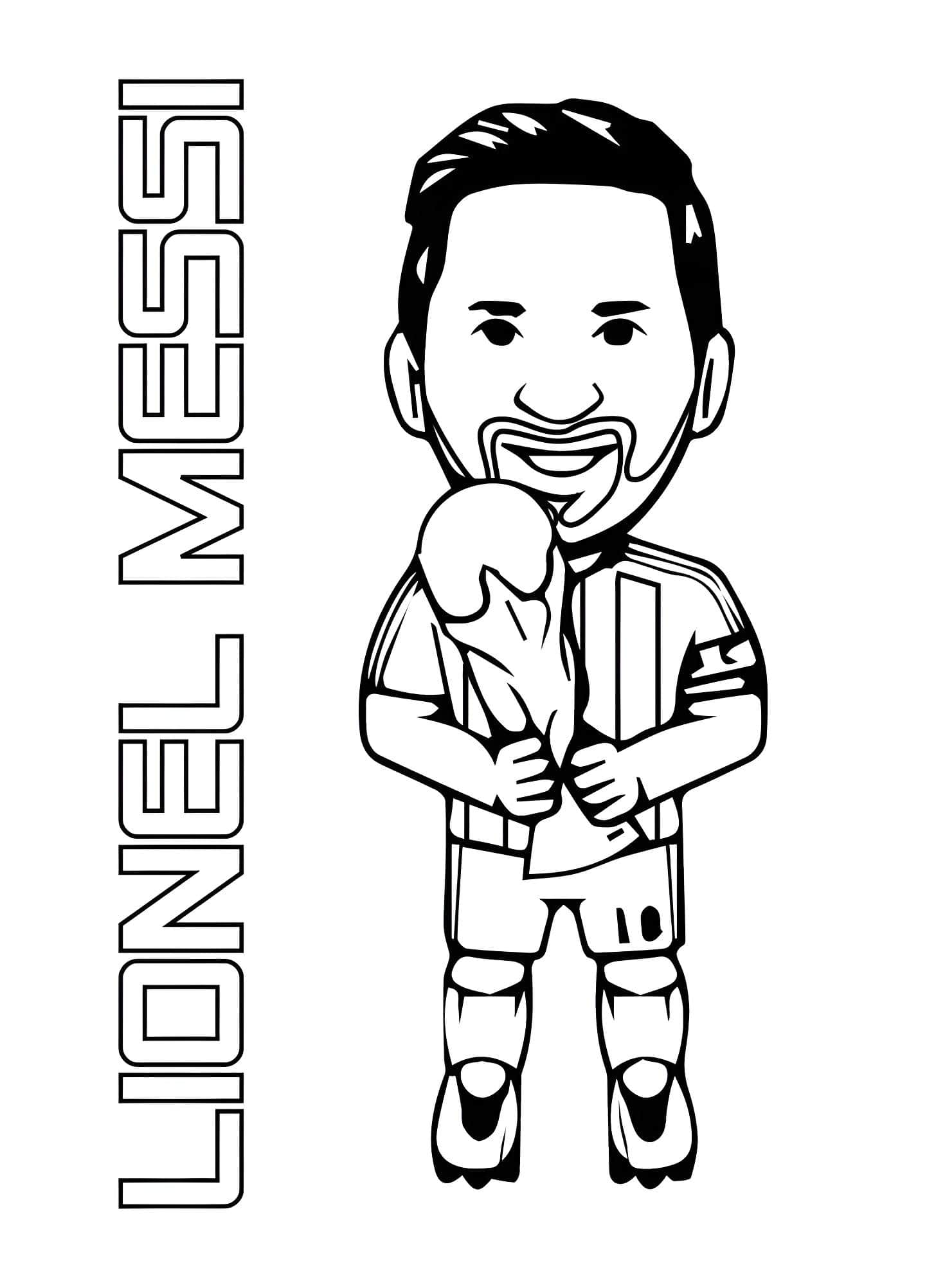 Dibujo De Lionel Messi Con Letras Para Colorear