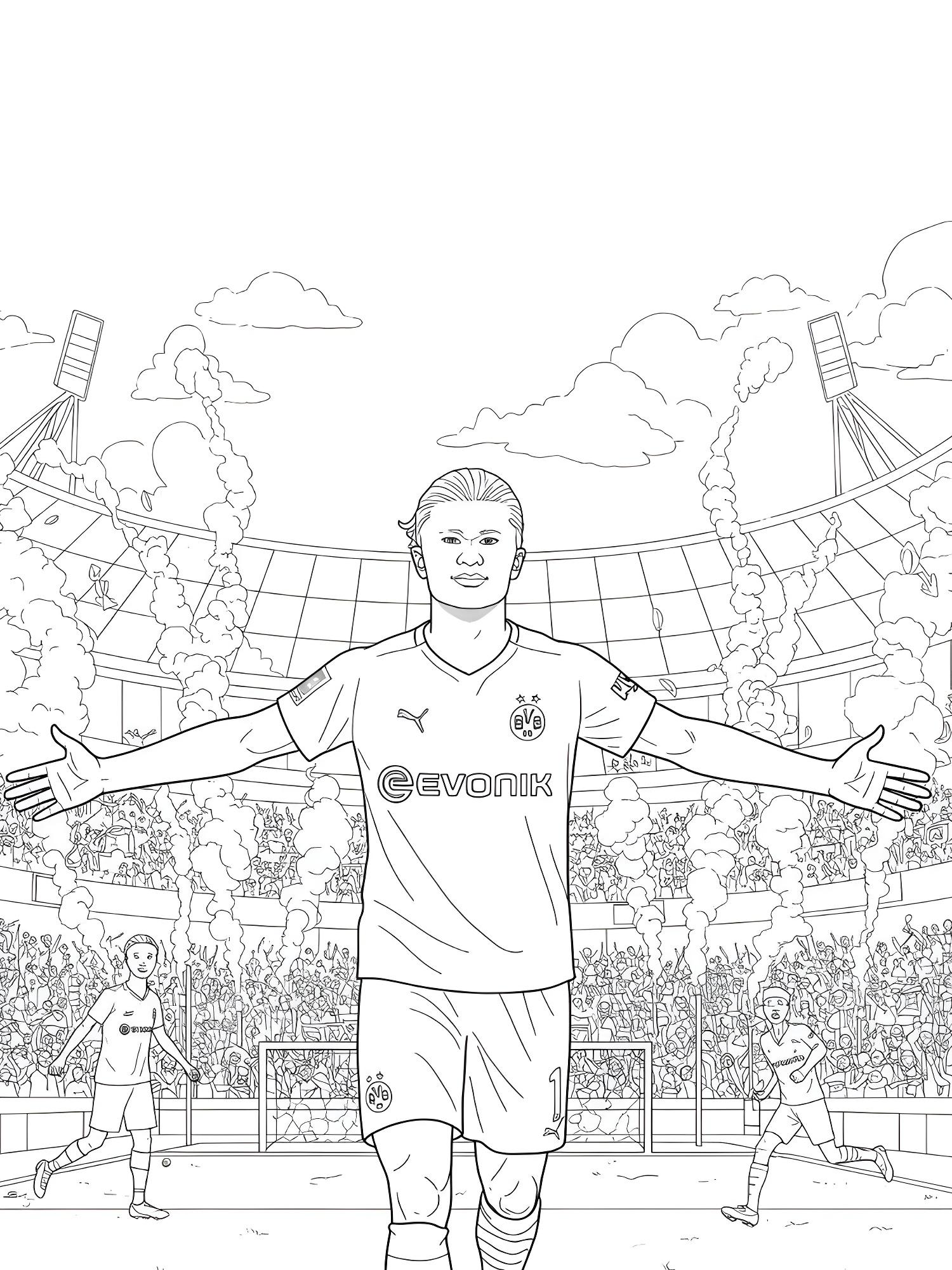 Erling Haaland Celebrando Para Imprimir