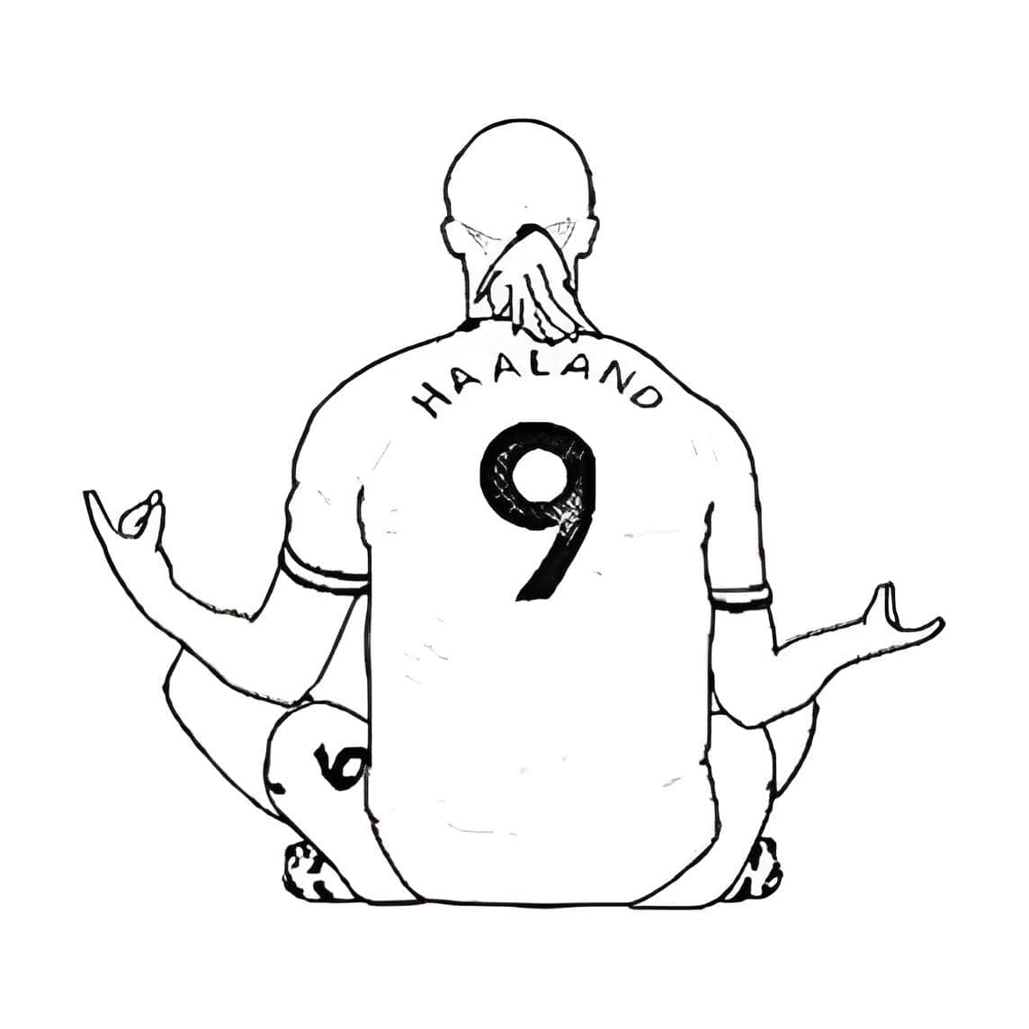 Erling Haaland Celebrando Sentado Para Colorear