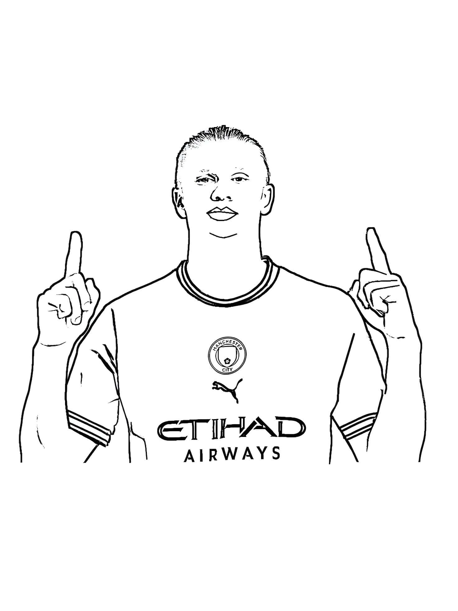 Erling Haaland En Manchester City Para Colorear