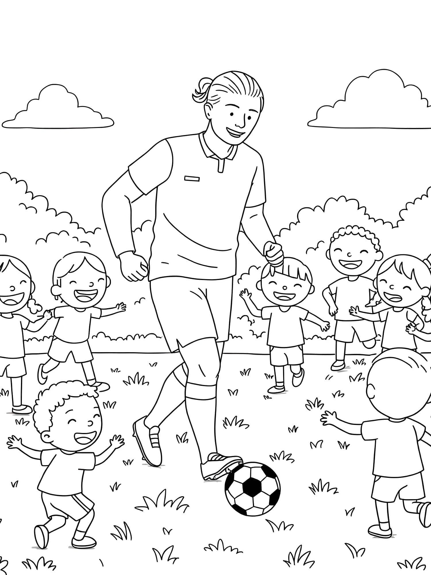 Erling Haaland Jugando Con Niños Para Colorear