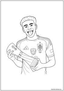 Lamine Yamal Con España En La Eurocopa Para Colorear