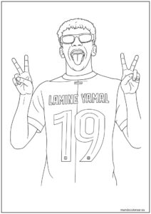 Lamine Yamal Con Gafas Para Colorear