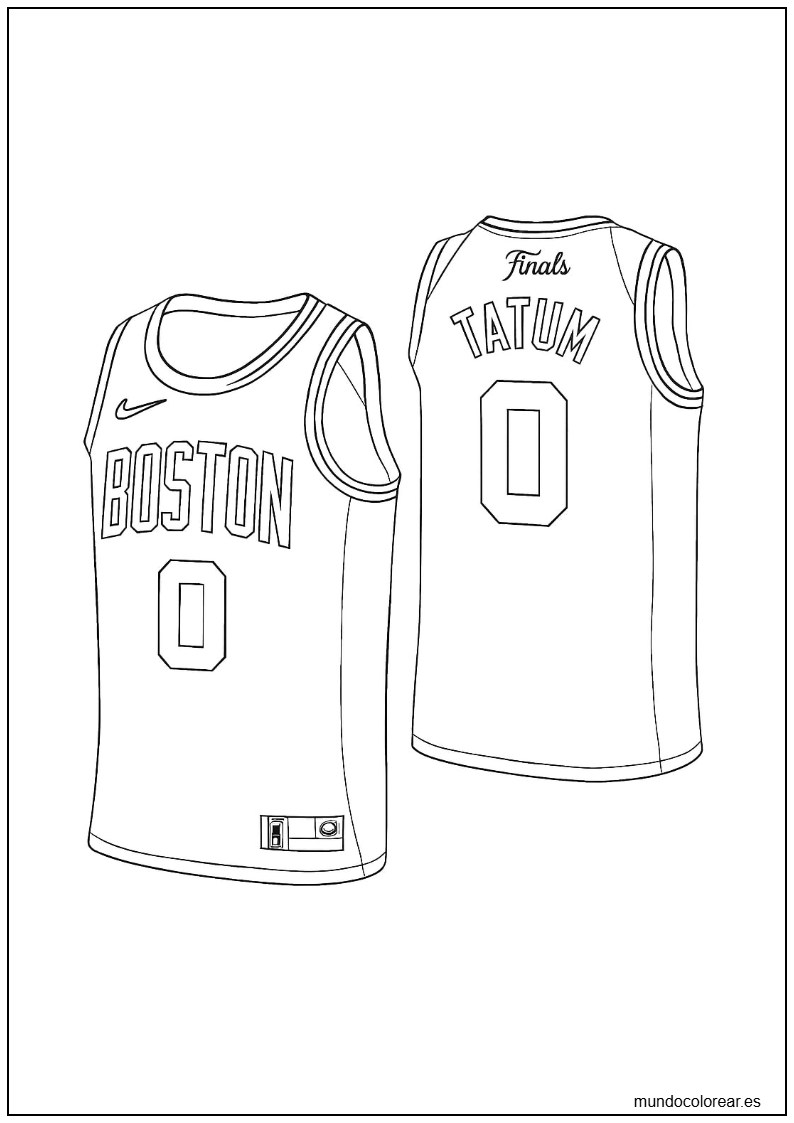 Página Para Colorear De La Camiseta De Tatum Boston Celtics