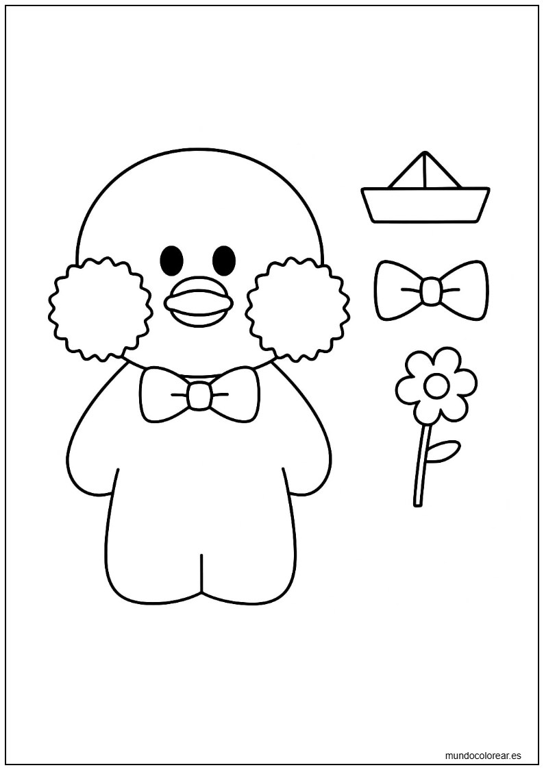 Paper Duck Con Lazo Para Colorear